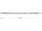 LED-Feuchtraumleuchte Sylvania Resisto 56W 5700…10100lm 4000K IP66 1500mm grau