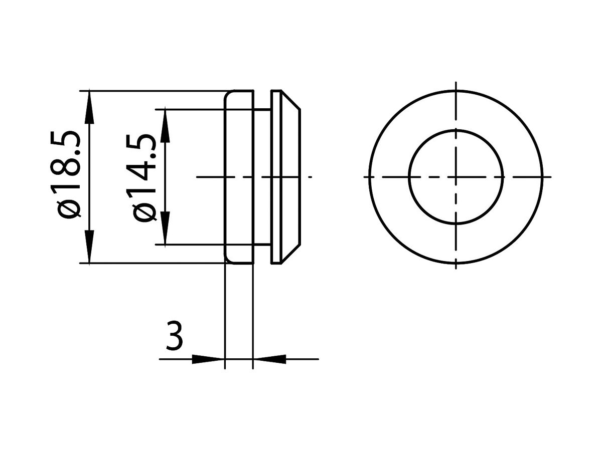 Kabeleinführungstülle Sylvania Lytespan Ø18×3mm Kunststoff schwarz