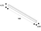 AP-Stromschiene SLV TRACK DEEP 48V 1Ph Aluminium schwarz 1000mm