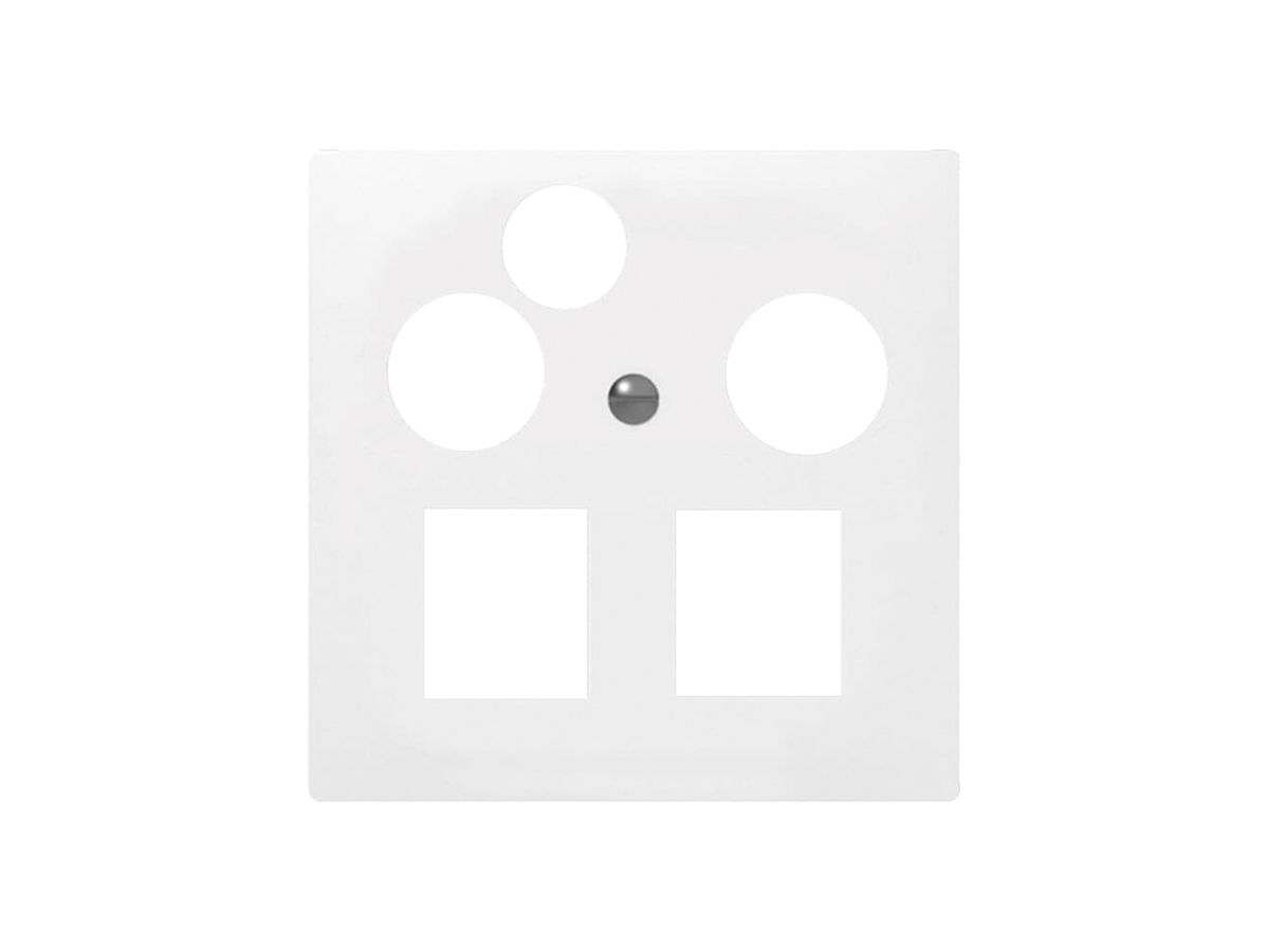 Frontset SIDUS Z/E weiss für R&M HWSforte 3×Koax MD, 2×RJ45