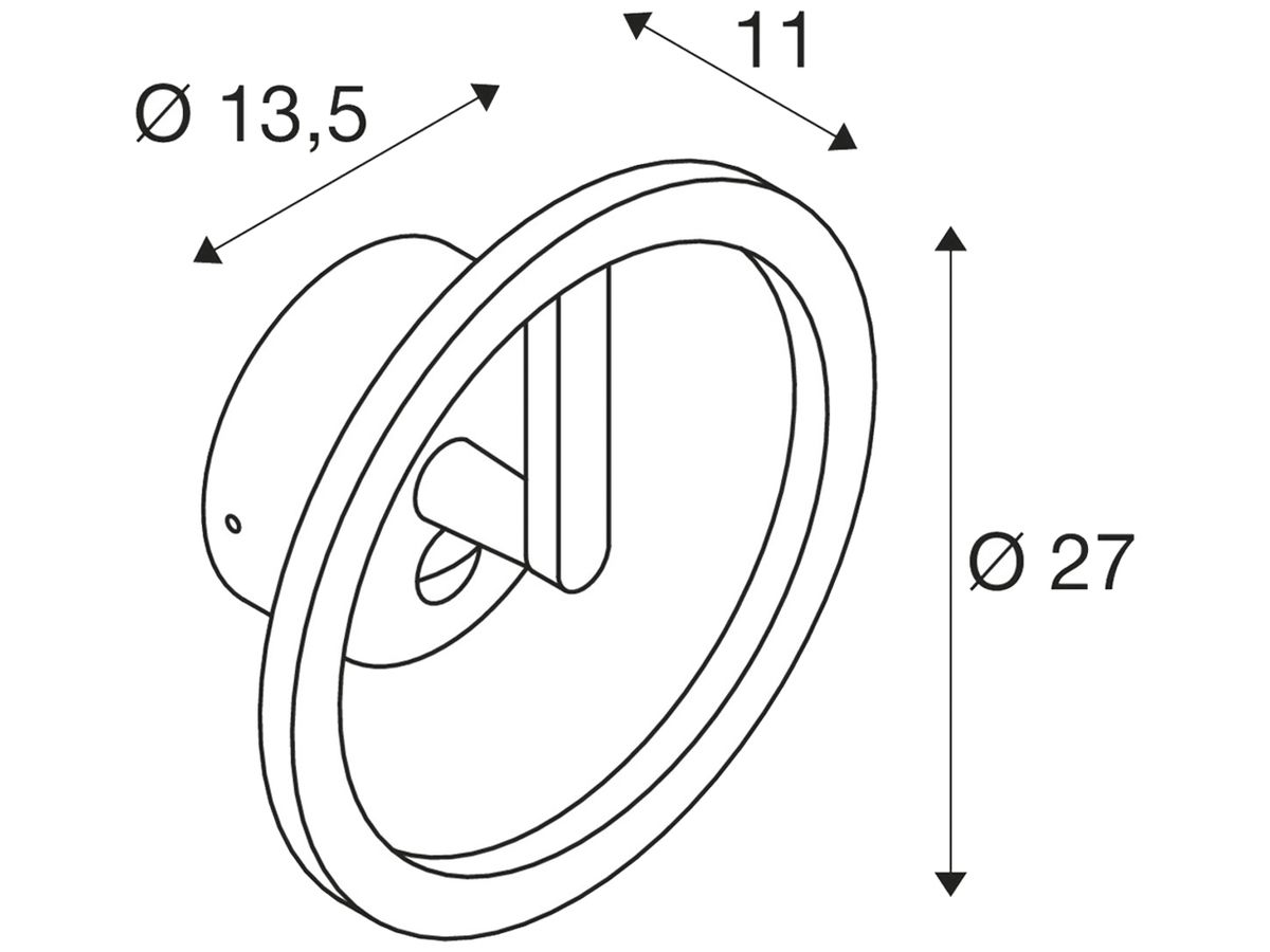 LED-Wandleuchte SLV Q-RING Sensor 10W 950lm 3000K IP54 Ø270×110mm schwarz