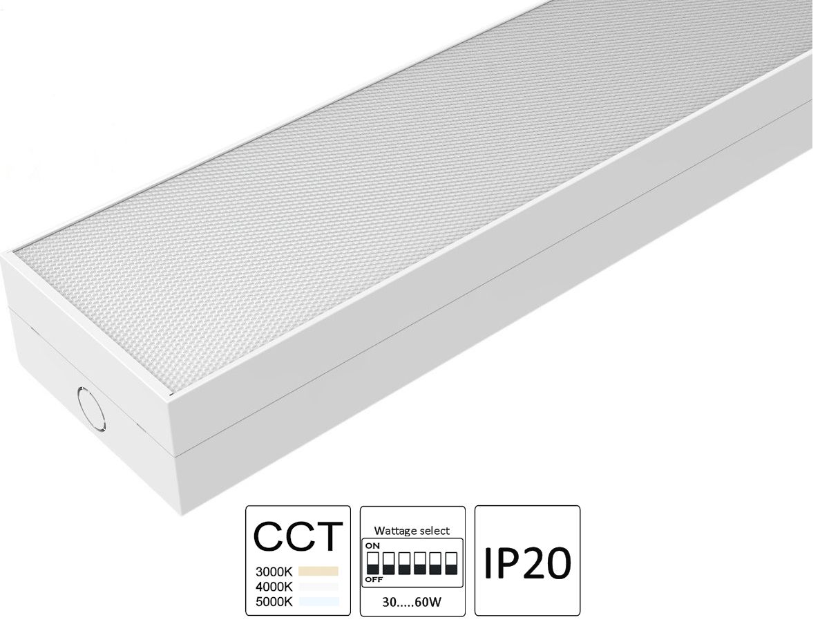 LED-Leuchte Kingston 1500mm weiss - IP20,35-60W Einstellbar,3000/4000/5000K