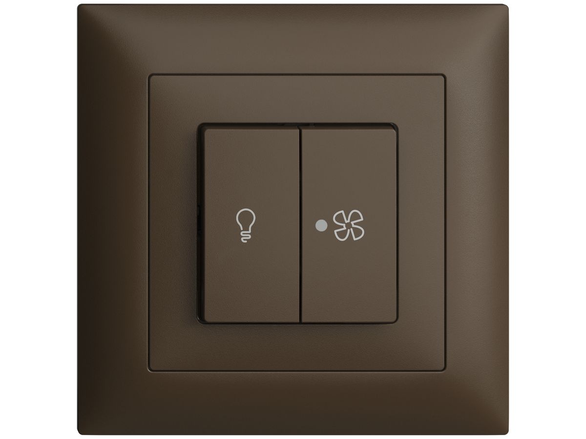 UP-Frontset EDIZIOdue coffee 88×88mm Druckknopf 2-fach