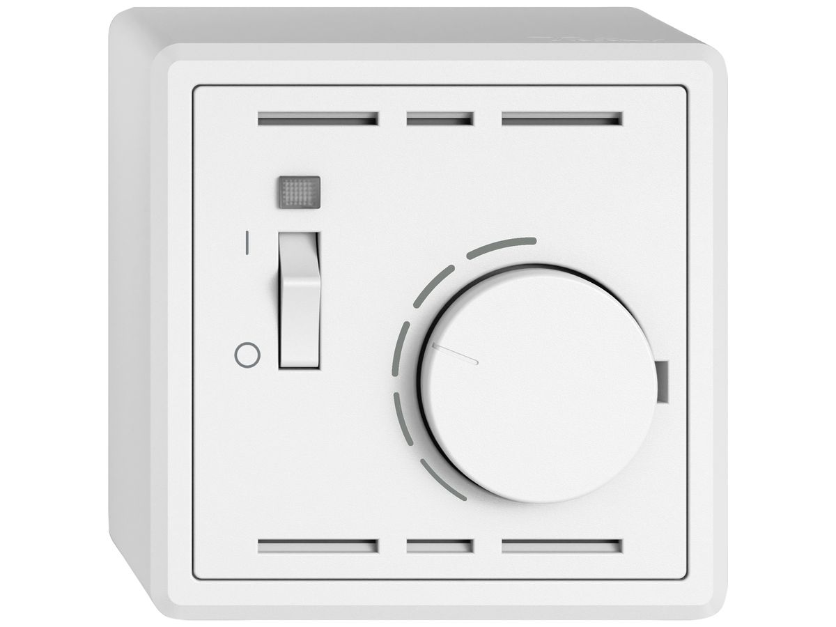 AP-Raumthermostat EDIZIO.liv SNAPFIX® m.Schalter 230VAC 50Hz ws