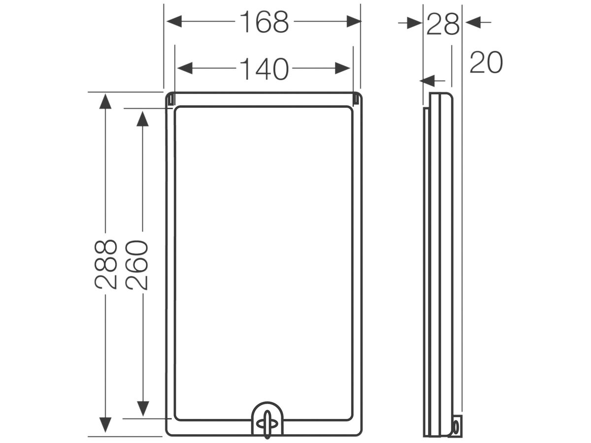 Scharnierfenster Hensel Mi SF 175×295×28mm, IP54