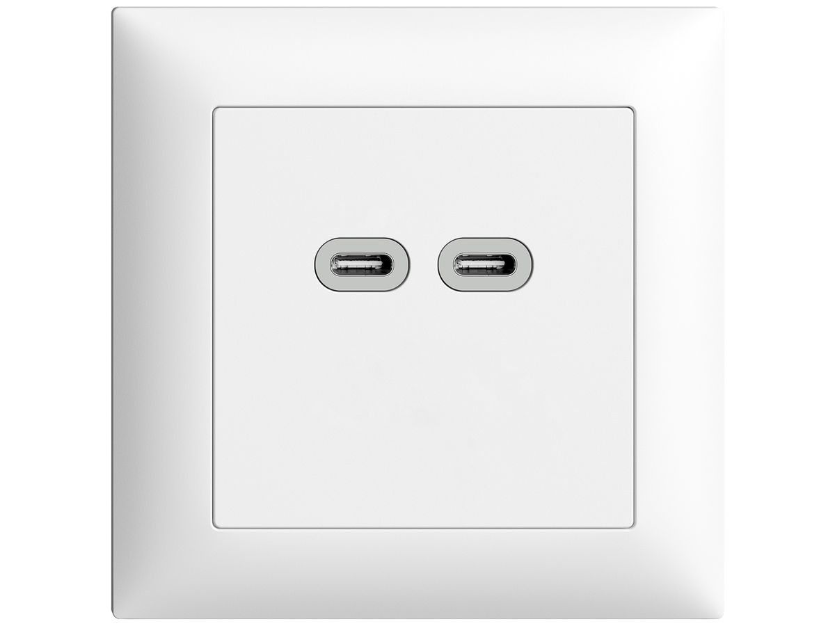 UP-Steckdose USB 18W 2×Typ C Feller EDIZIOdue FMI 230V 3600mA weiss