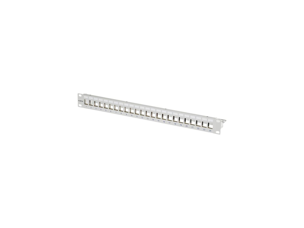 Patchpanel 19" H-LINE M 24-Port Keystone leer geschirmt 1HE Stahl grau