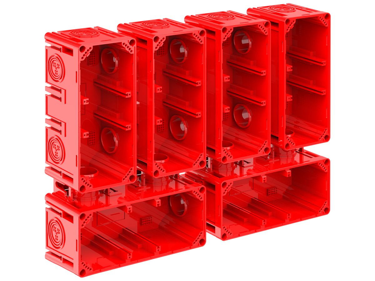 Einlasskasten CRALLO-LEU 378×278×73mm 4×3 Halogenfrei rot
