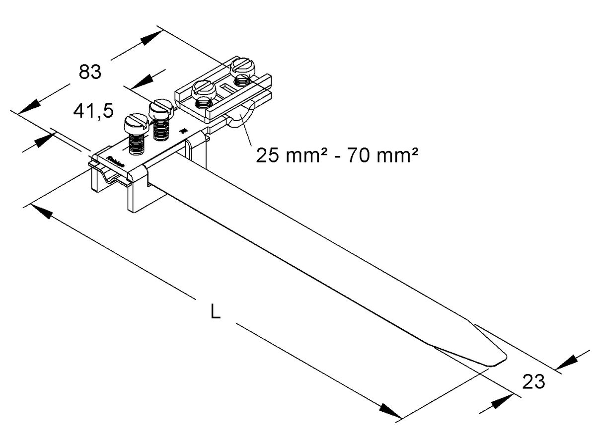 Erdleitungsbride 3/4…1 1/2" 25…70mm² Querverdrahtung