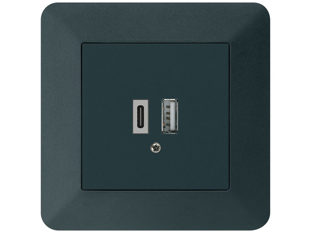 UP-USB-Ladesteckdose kallysto.trend 18W PD 1×Typ A+1×Typ C schwarz