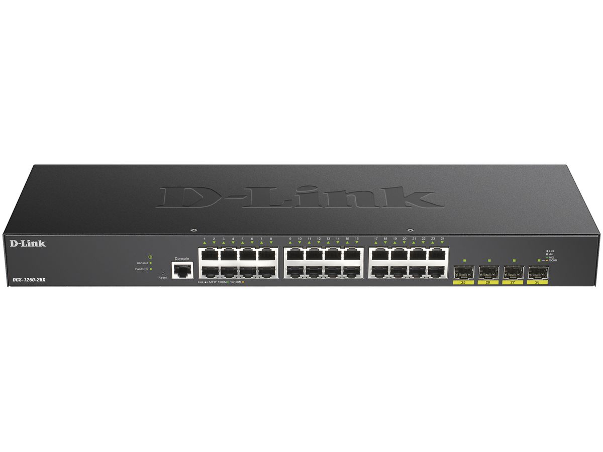Switch D-LINK DGS-1250-28X/E, 28-Port smart managed Layer2/3 Gigabit