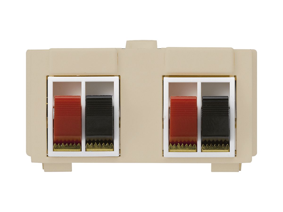 Multimedia-Modul M3 mit 4×LS-Klemme rot/schwarz kallysto beige