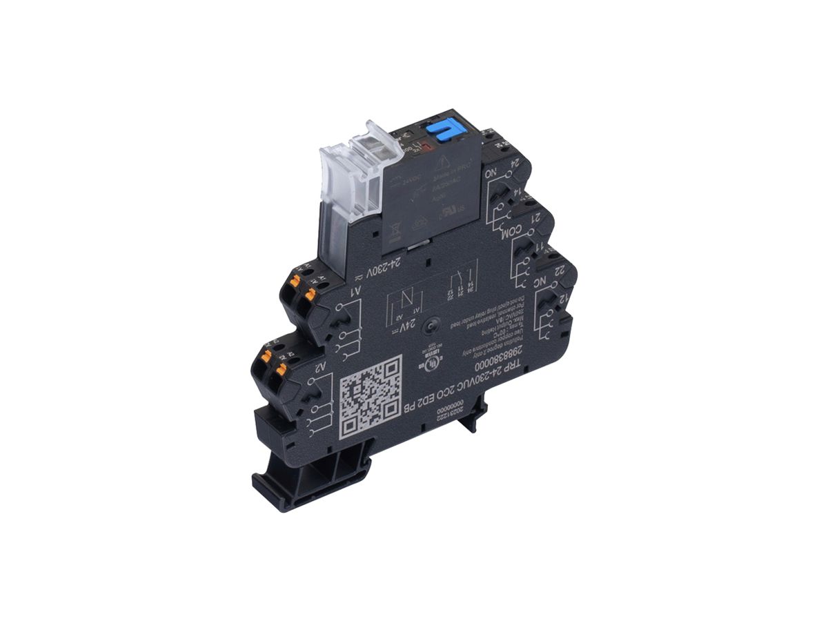 Relais WM TRP ED2 PB 2CO 8A AgNi 21.6…253VAC/DC LED Steckanschluss