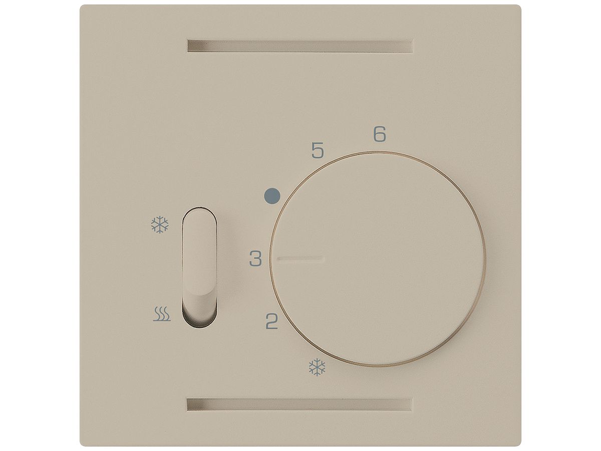 Thermostat Hager kallysto A, mit Schalter Heizen/Kühlen, beige