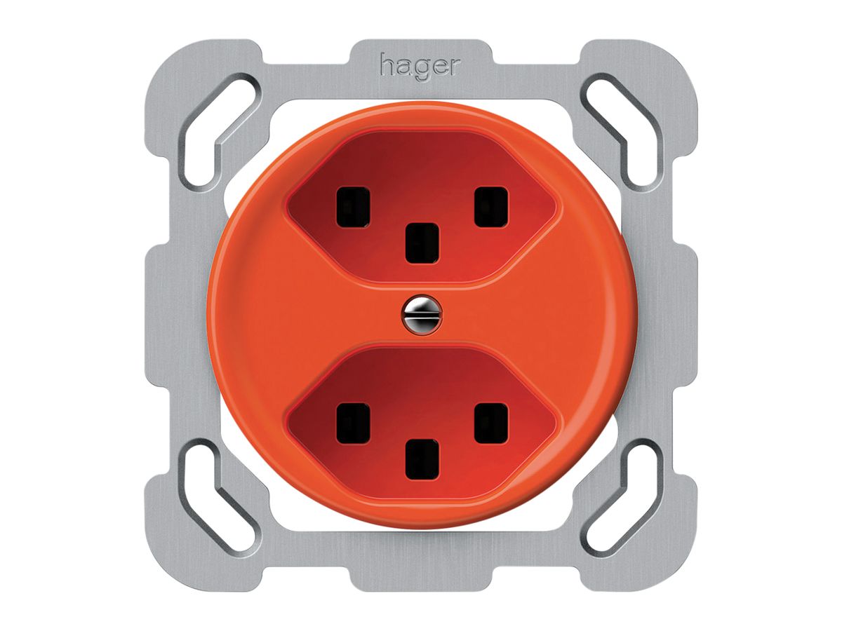 UP-Steckdose origin 2×Typ 23 16A 230V 77×77mm orange