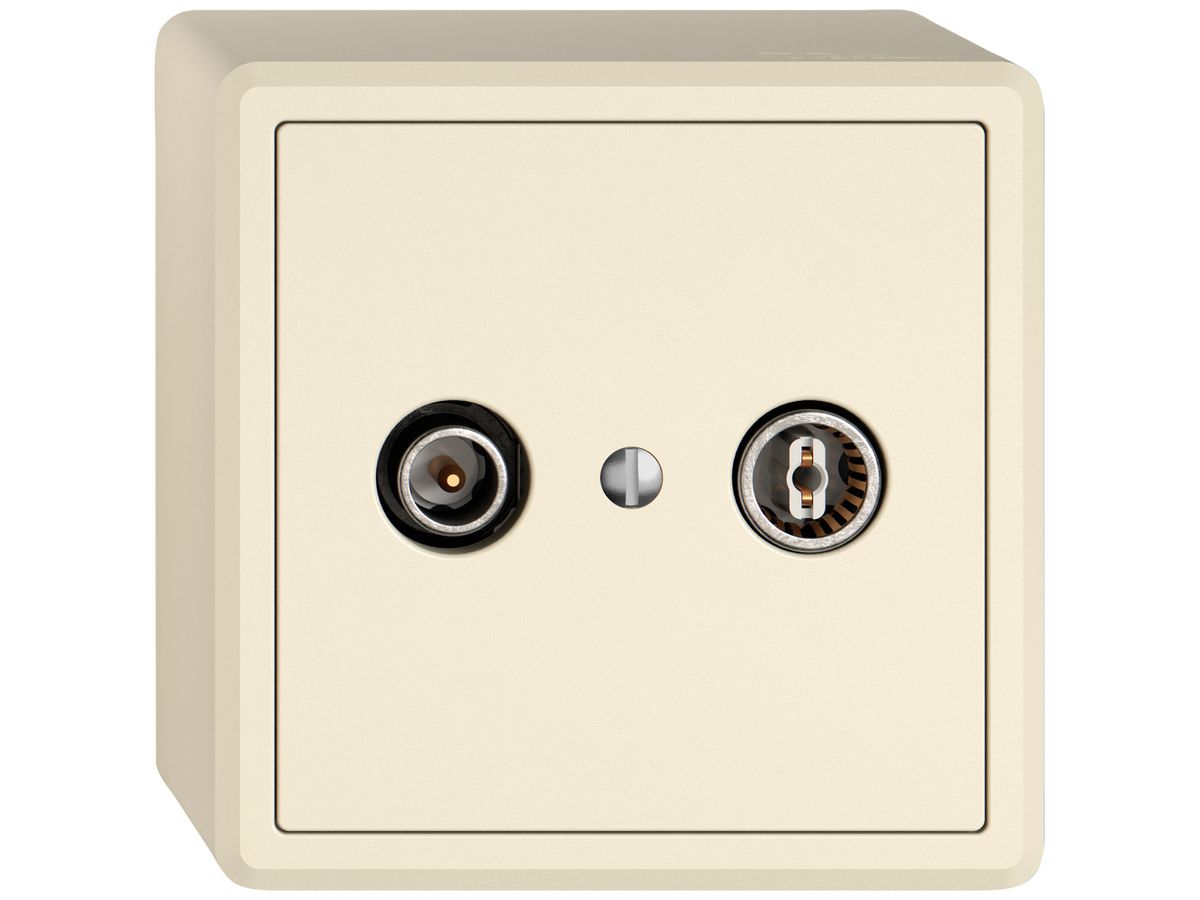 AP-Antennendose TV-R EDIZIO.liv SNAPFIX® Durchgangsdose 4dB cr