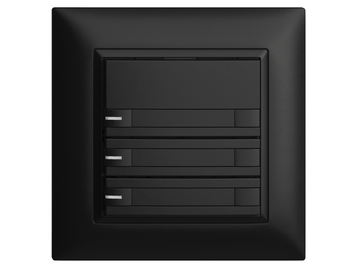 UP-KNX-Taster RGB EDUE FMI, 250mW, m.RGB-LED, m.Papier., 3×Taste, 2×Tastenb., sz