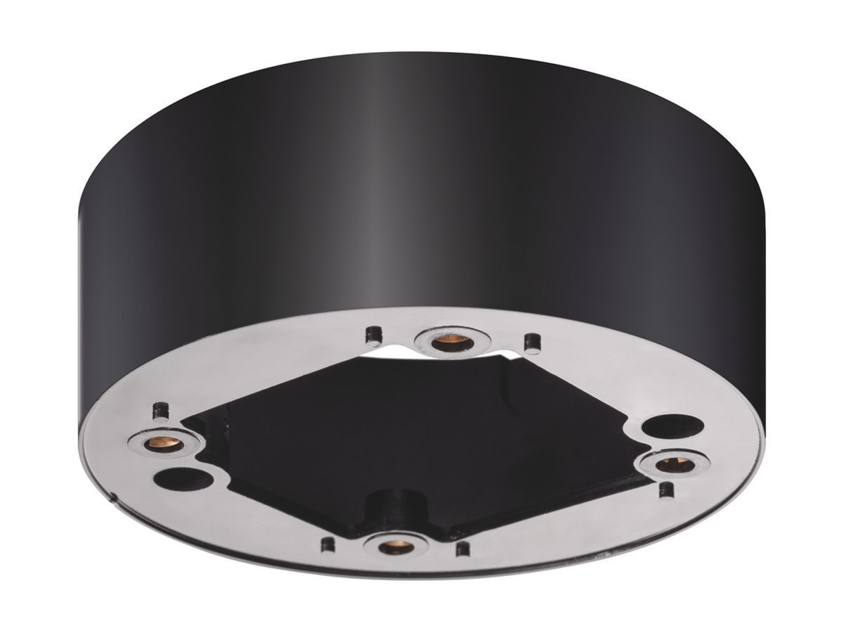 AP-Rahmen Niko Swiss Garde rund IP44 mit Abdeckung schwarz