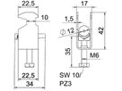 Schnellverleger BET 2056 H-Fuss Kunststoff 8…12mm 1×Kabel Stahl tfZn