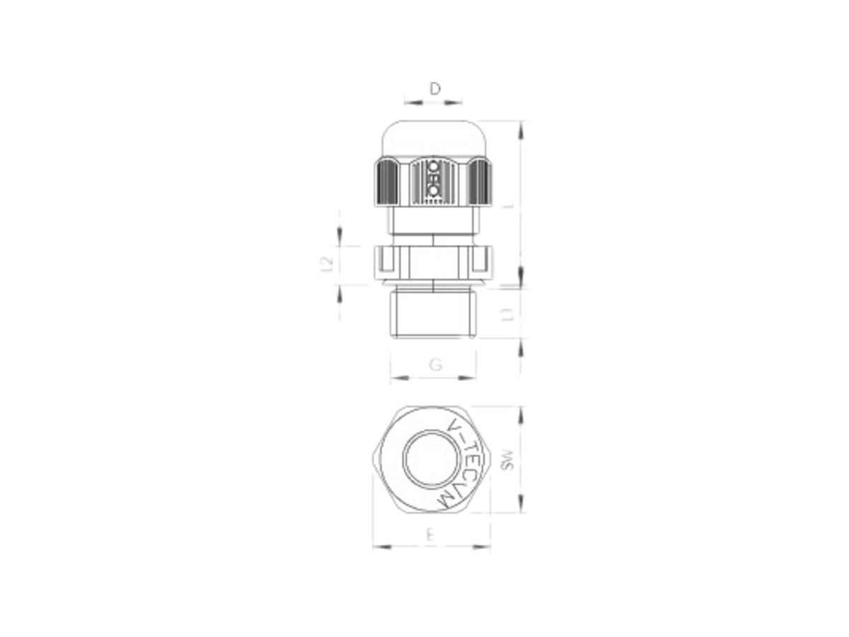 Kabelverschraubung Bettermann Bettermann M20 6…13mm, reinweiss