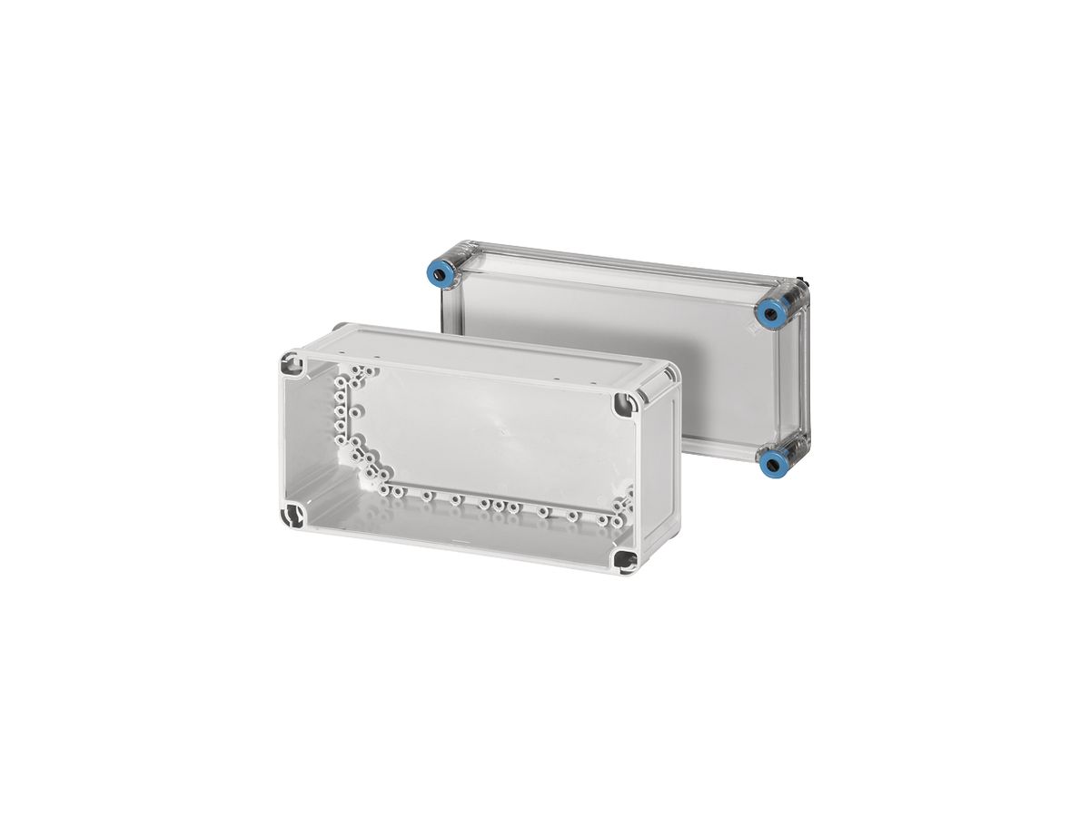 Apparategehäuse Hensel K 0100 grau leer mit transparenter Deckel 300×150×170mm