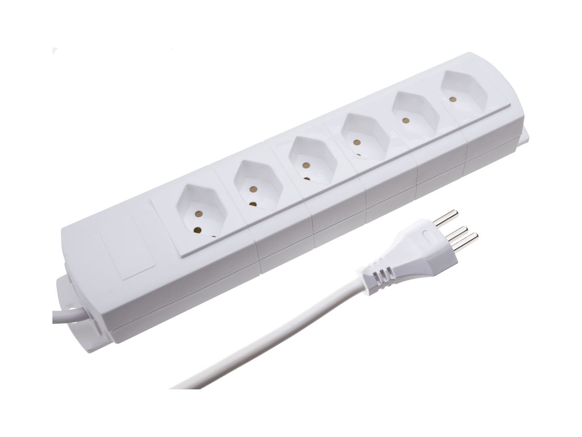Steckdosenleiste MH 6×T23 Prime-Line Td 3×1.5mm² 5m weiss