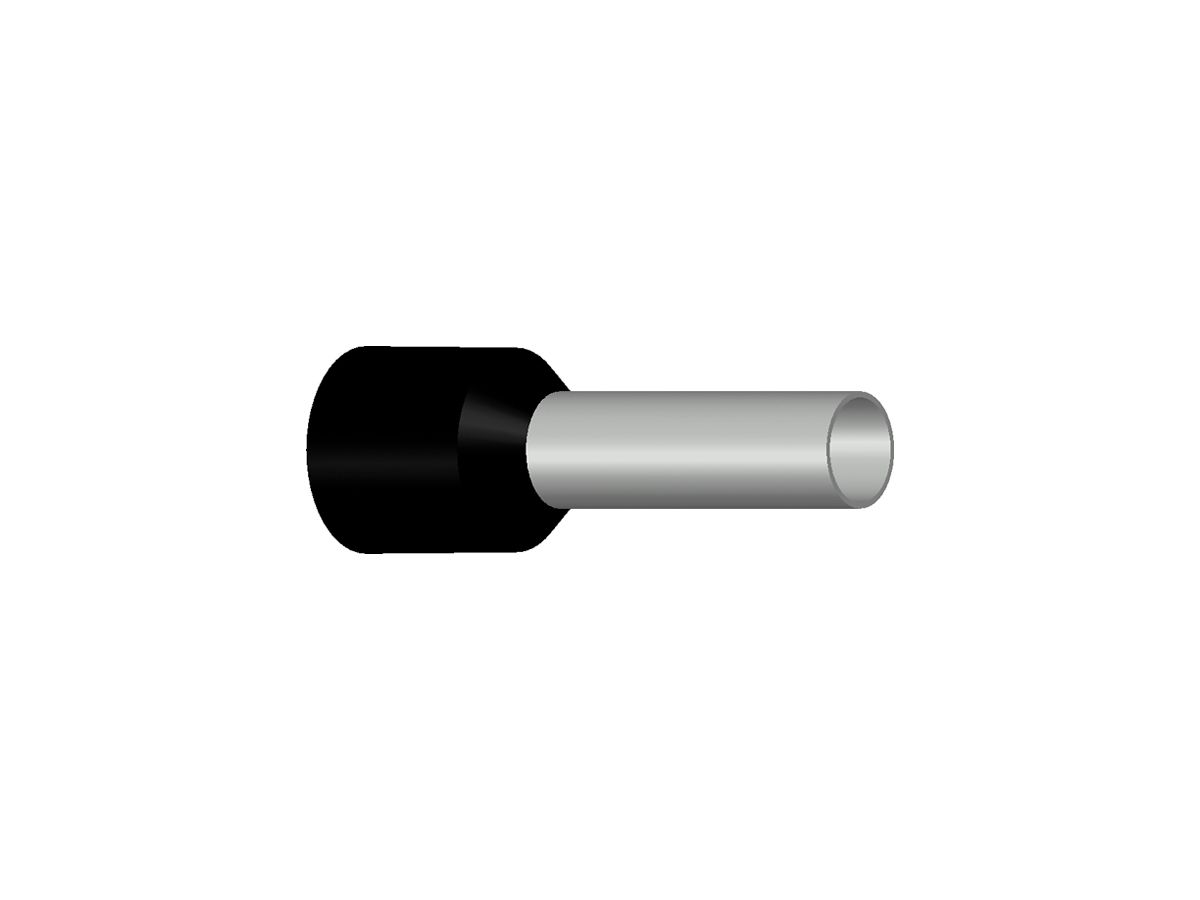 Aderendhülse Typ A isoliert 6mm²/12mm schwarz