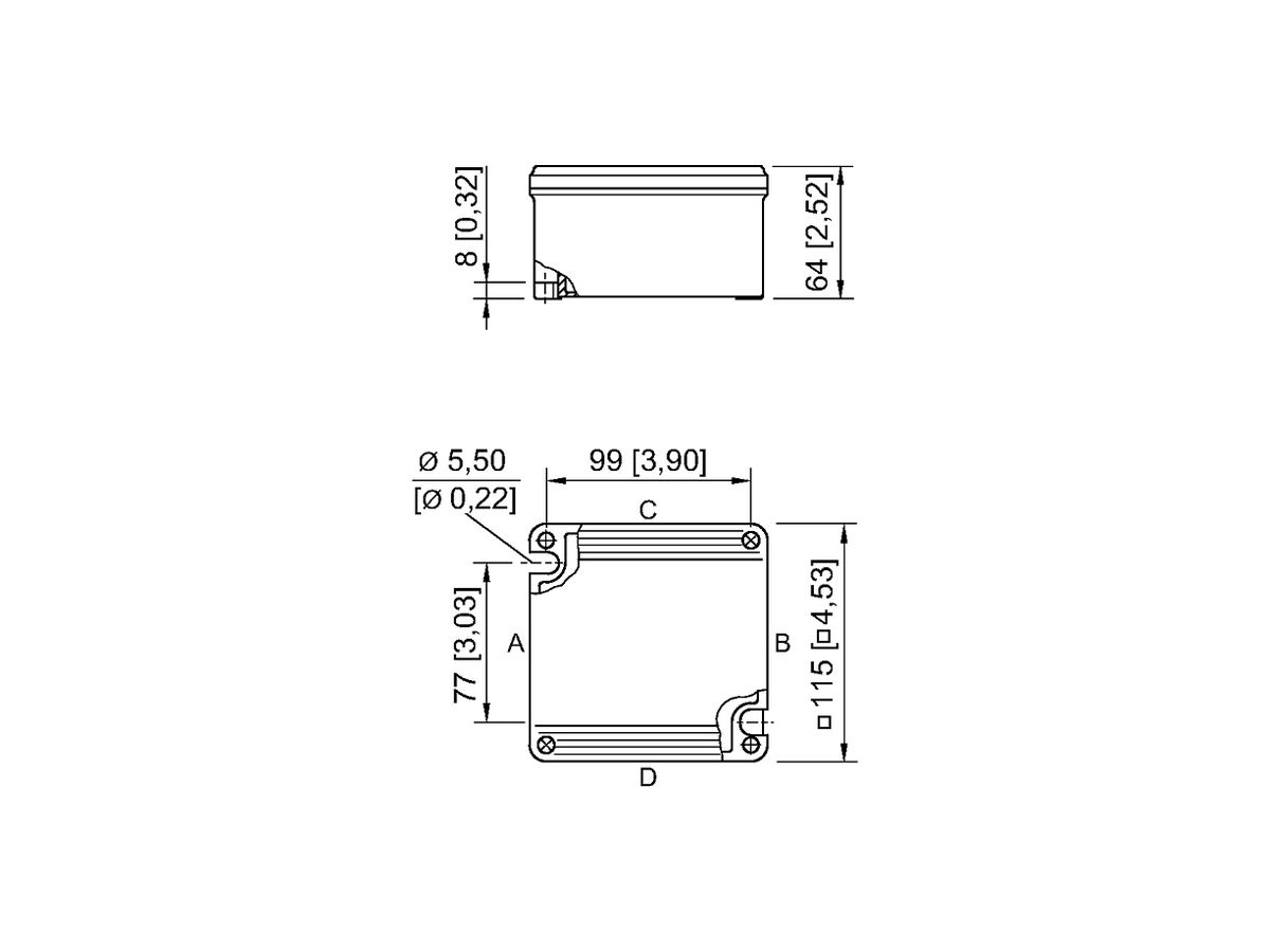 Ex-Abzweigdose STAHL 8118 mit WAGO 221 2×4mm², 4×M25, IP66