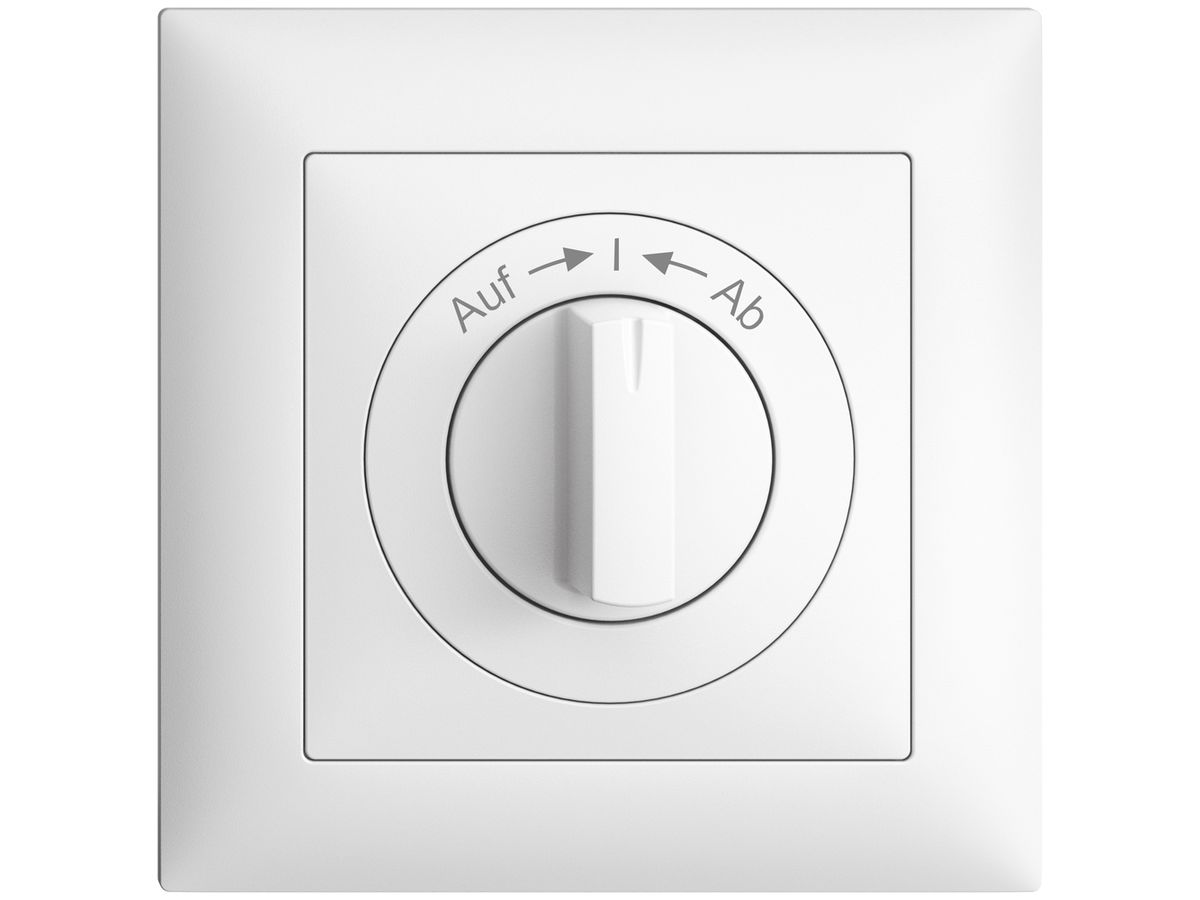 Frontset EDIZIOdue Auf->I<-Ab 88×88mm weiss für Drehschalter