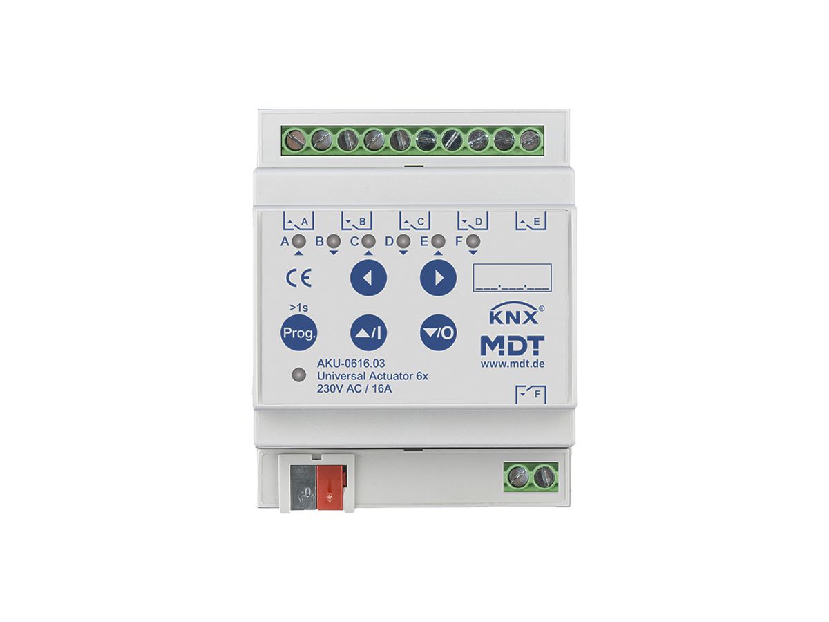 REG-Schaltaktor KNX MDT AKU-0616.03 6-Kan 16A 230VAC 4TE