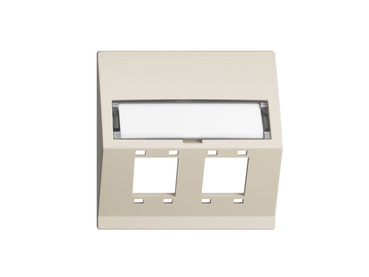 EB-Montageset EDIZIOdue F Schrägauslass 2×R&M Kat.5e/6/LC spezial, crema