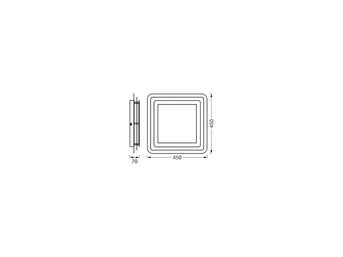 LED-Deckenleuchte LEDVANCE ORBIS SPIRAL Layer 26W 1750lm 3000K 450×450mm weiss