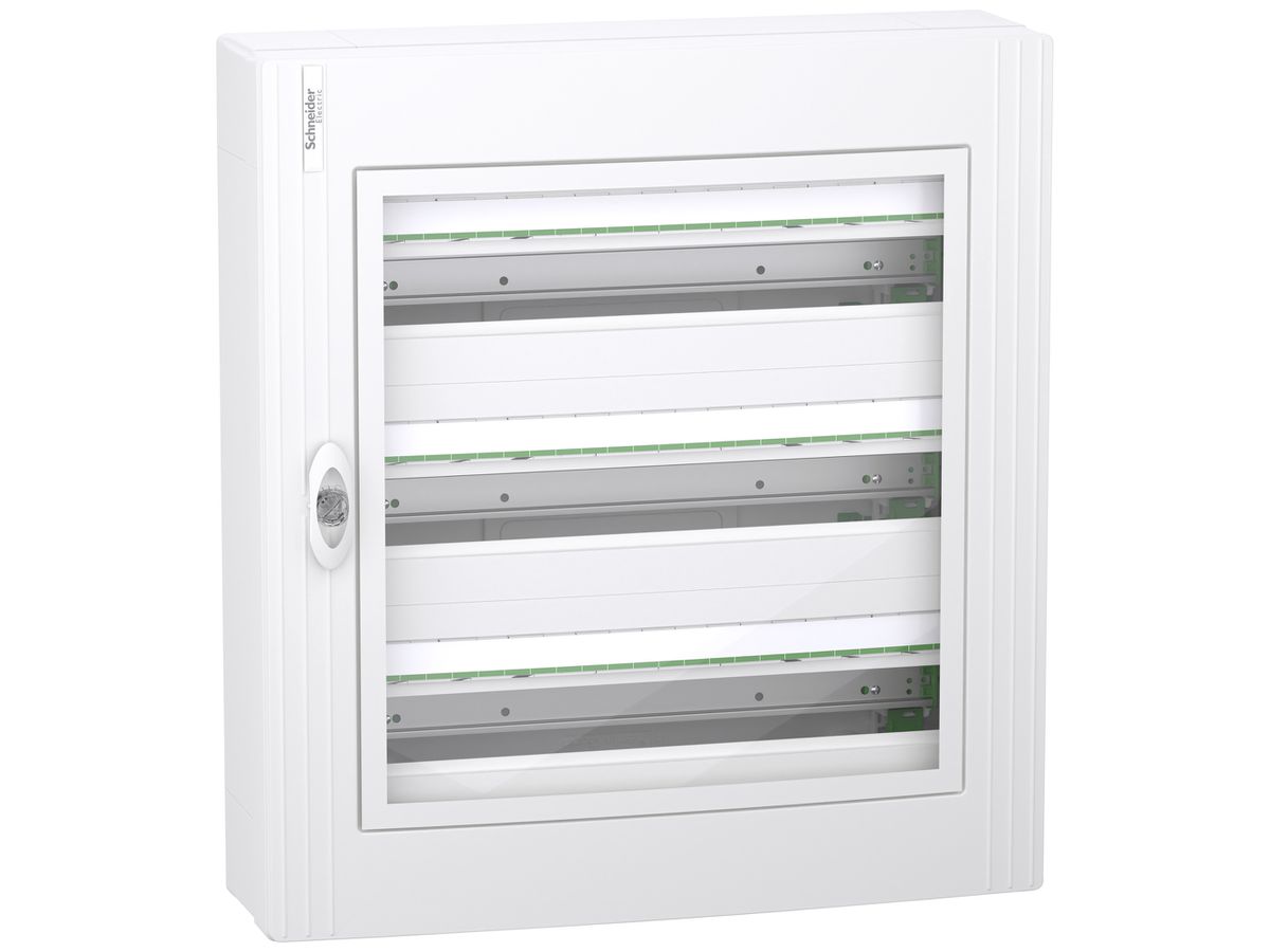 AP-Kleinverteiler SE PrismaSeT XS mit Tür transparent 3×24TE 550×600×168mm