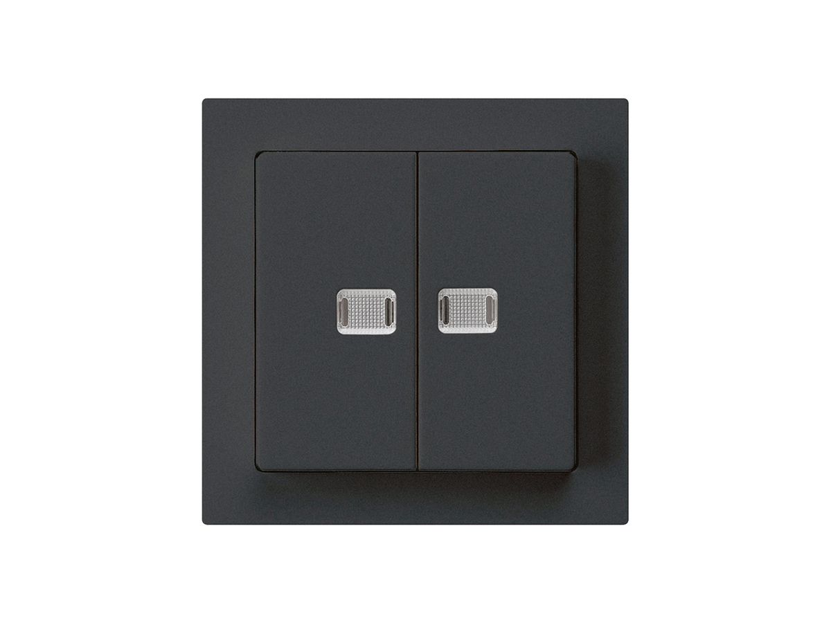 UP-Leuchttaster kallysto 2×A-R/1P mit 2 Linsen schwarz