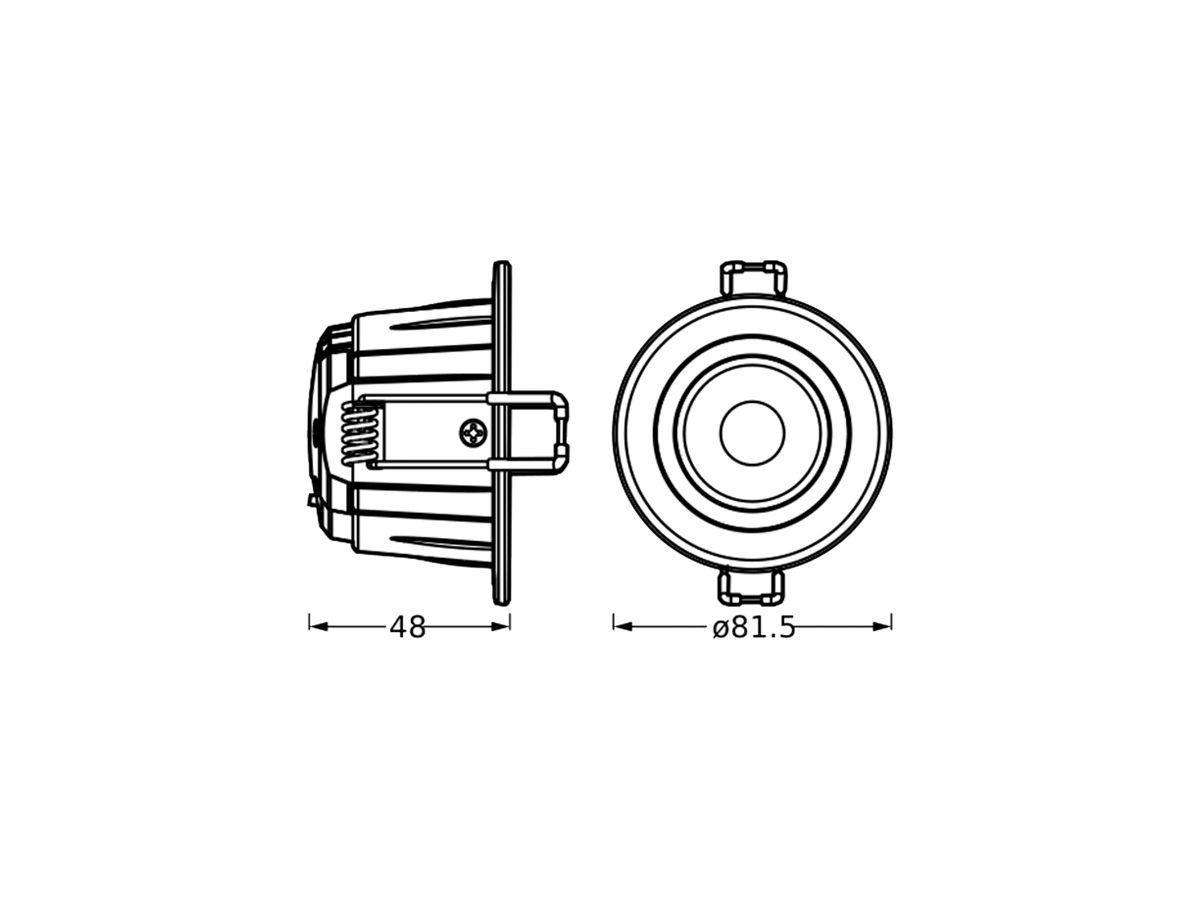 EB-LED-Spot LEDVANCE COMBO 6W 540lm 927/930/940 IP65 60° DALI Ø81.5mm weiss