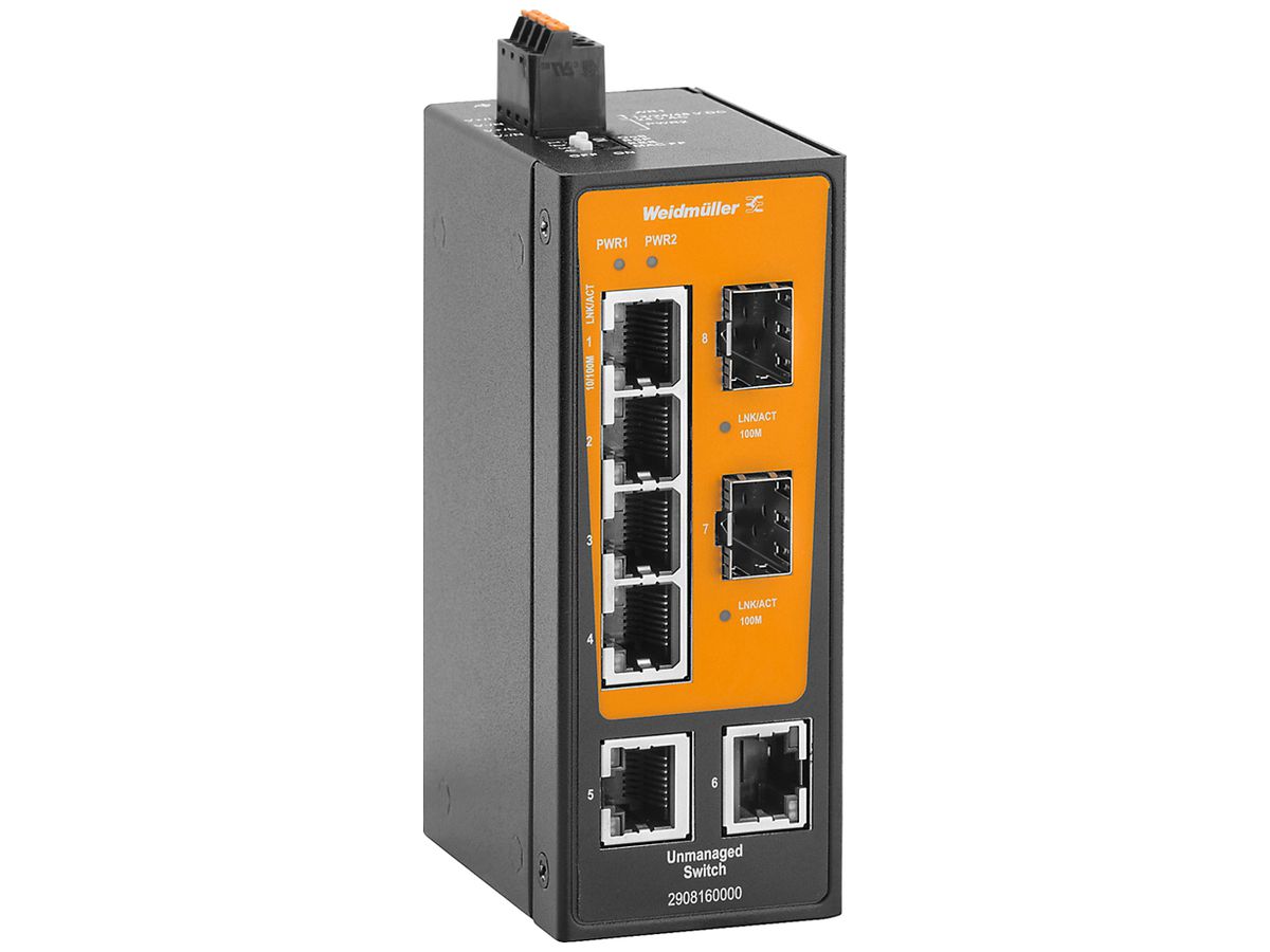 Switch Weidmüller IE-SW-BLB-08-6TX-2FESFP 6×RJ45 FE+2×SFP FE unmanaged