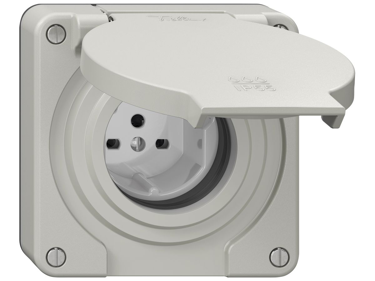 Steckdose NEVO SNAPFIX® 1×T15 10A 440V 87×87×32mm IP55 lgu