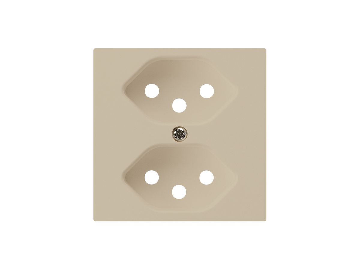 Frontplatte kallysto 2×T13 beige 60×60 60×60mm für Steckdose 2×T13