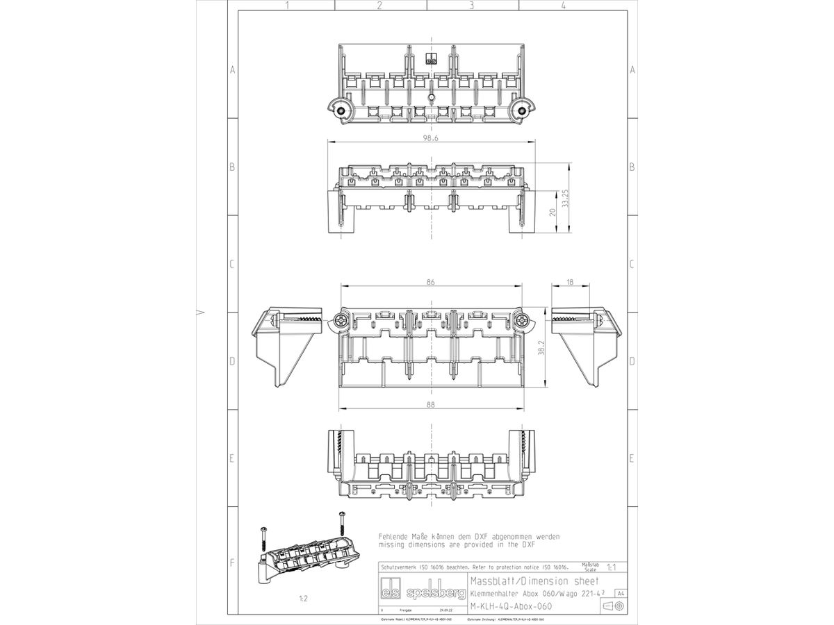 Klemmenhalter Spelsberg Abox 060 KH 221 4²