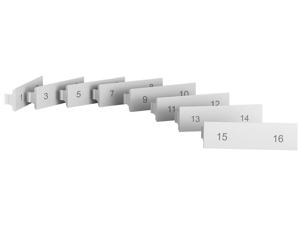 Bezeichnungsschild EDIZIO.liv SNAPFIX® Set f.gerade Steckricht.Beschr.1…16 ws