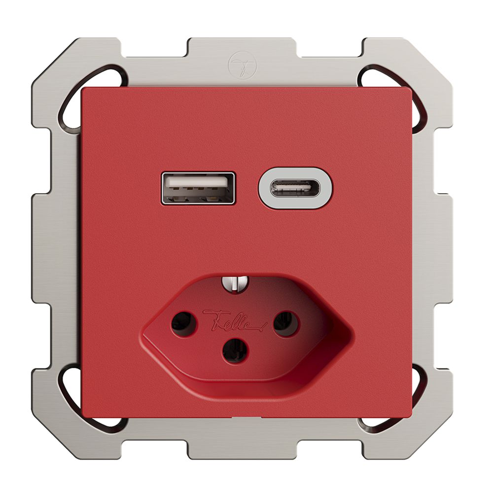 Sonepar Suisse - UP-Steckdose USB 2×Typ C + Typ 13 Feller