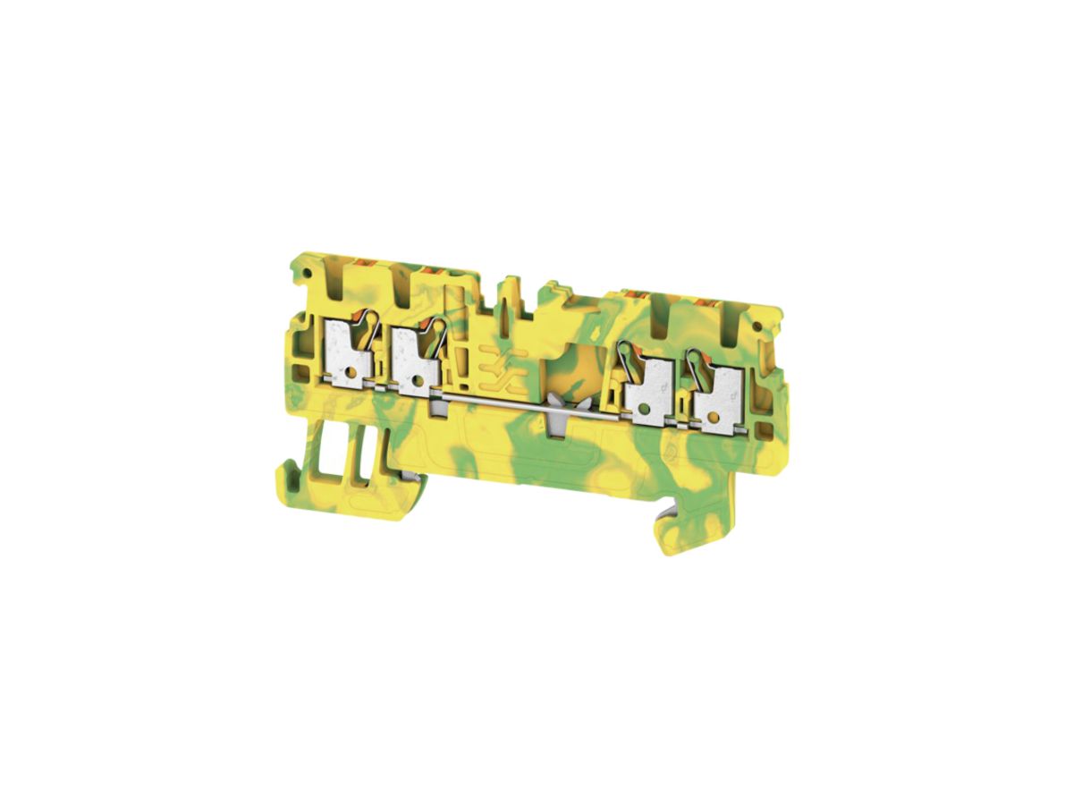 Schutzleiter-Reihenklemme Weidmüller A4C PUSH IN 1.5mm² 4 Anschlüsse grün/gelb