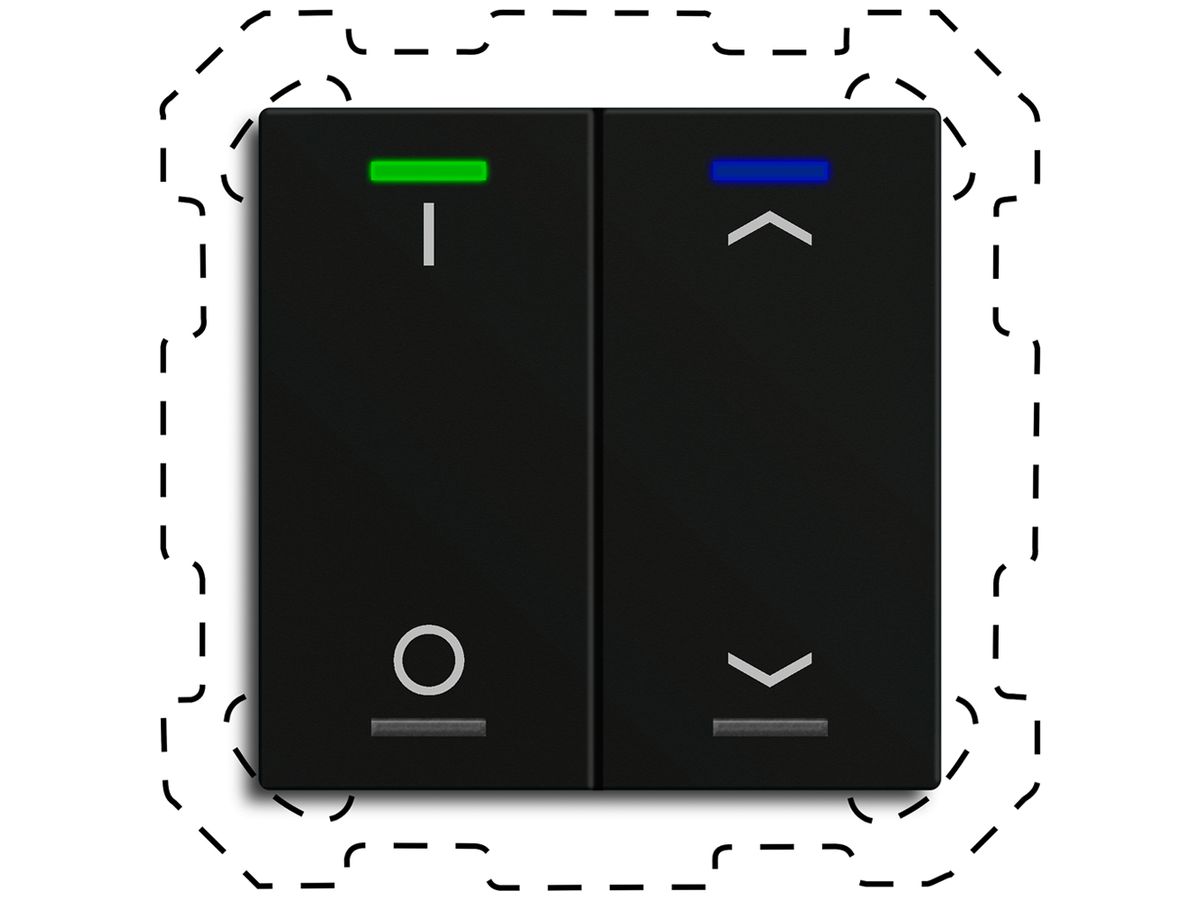 EB-Taster KNX RGBW MDT BE-TAL600216.D1 2T/4B schwarz matt "I/O"-"Jalousie"