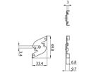 Befestigungsklammer Sylvania OneTrack Stahl 50×33×10mm weiss