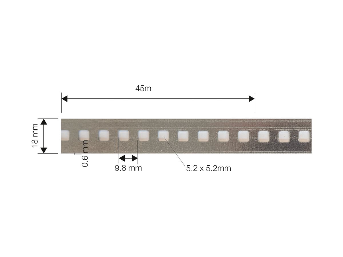 Lochband Kolb R18 Stahl verzinkt 18×0.6mm 45m