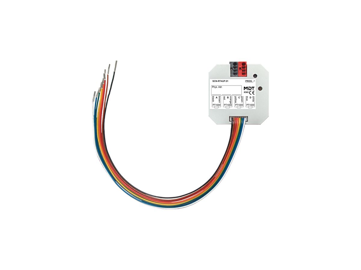 EB-Raumtemperaturregler KNX MDT SCN-RT4UP.01 4-Kan für Pt1000 weiss