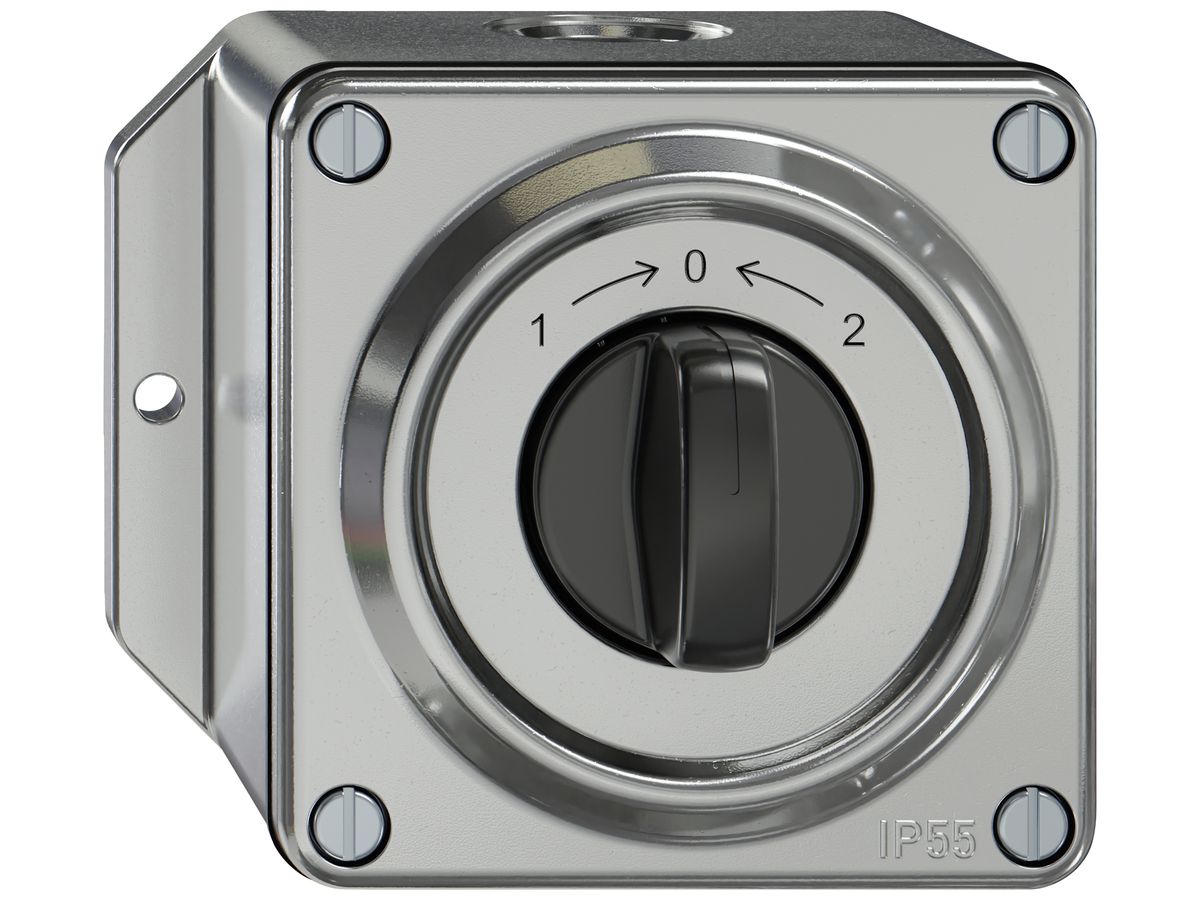 AP-Schwenktaster ELEMENT SNAPFIX® 1P 2S 16A 400V 1<-0->2 111×96×79mm aluminium