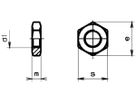 Sechskantmutter M3 0.5d DIN 439 verz.bl, promat.