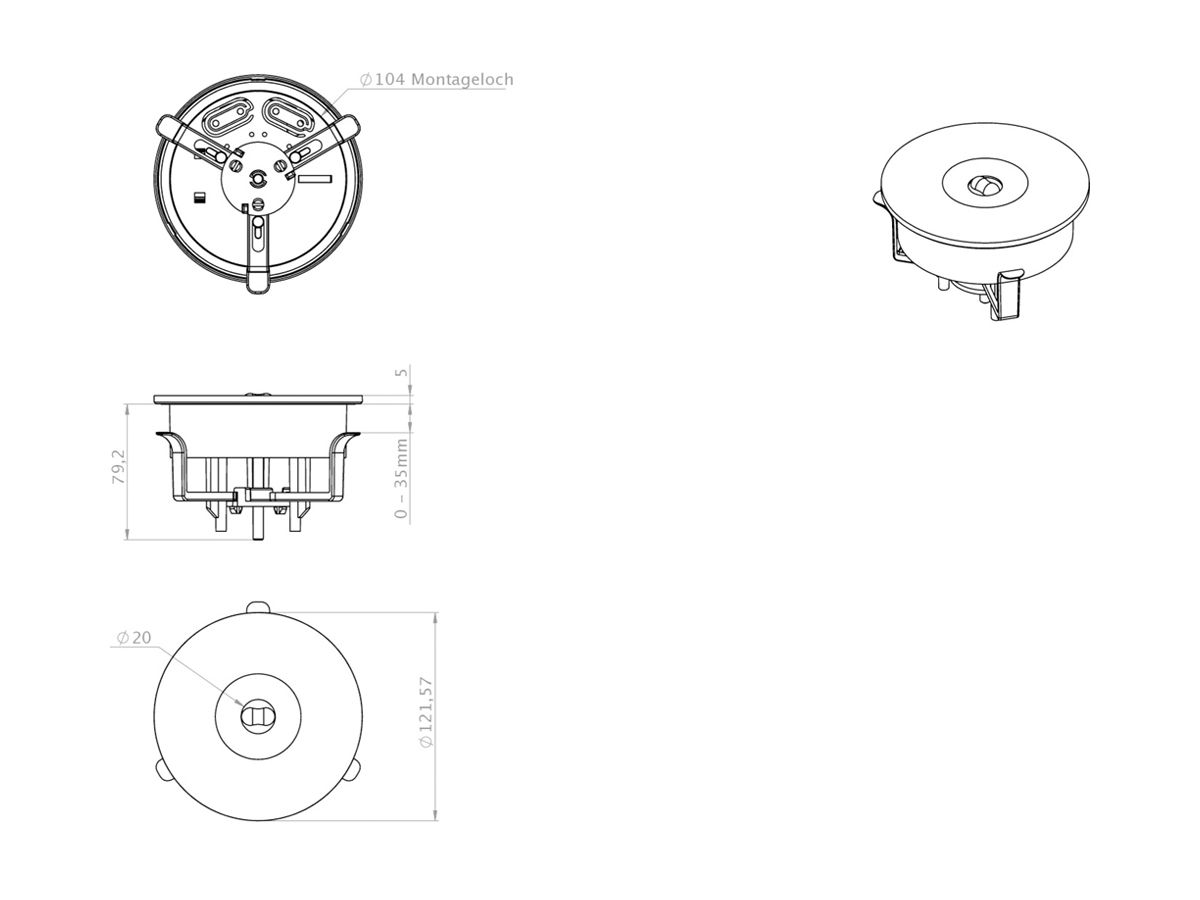 EB-LED-Sicherheitsleuchte AWIL-EL-421-WB Ø122mm 3.7W 230VAC 1h 240lm