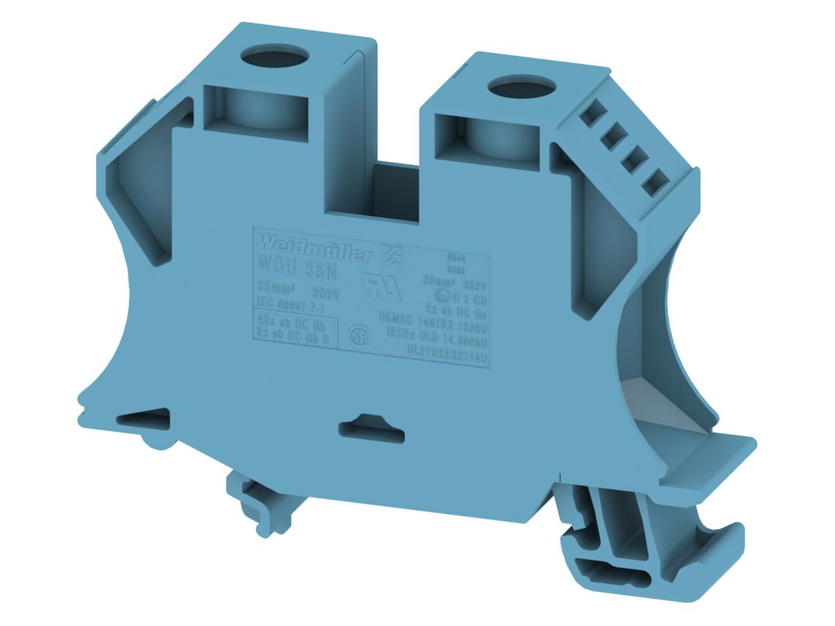 Durchgangs-Reihenklemme 2.5…35mm² 125A 500V TH35/G32 blau